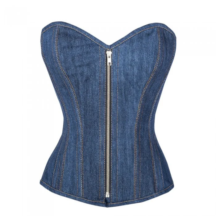 corset with metallic curls-Wyatt Denim Overbust Corset