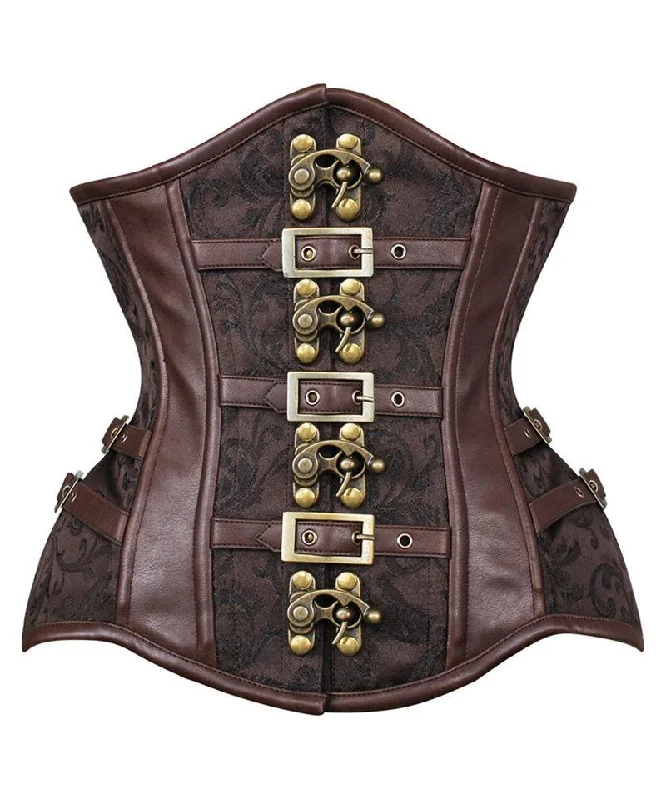 corset for gothic chains-Admetaa New Curvy Waist Trainer with Buckle in Brocade