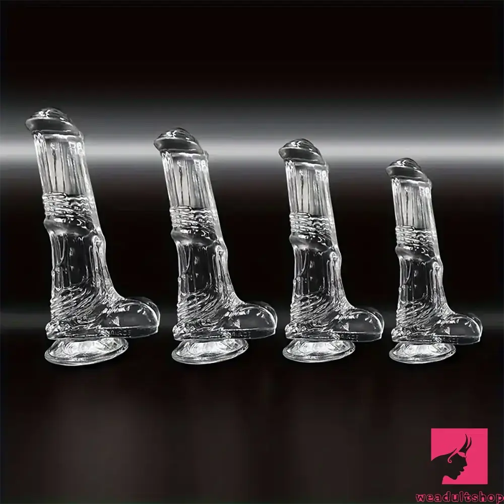 Teak-crafted dildo-6.6in 7.8in 8.6in 9.8in Clear Black Horse Cock Dildo For Anus Vagina