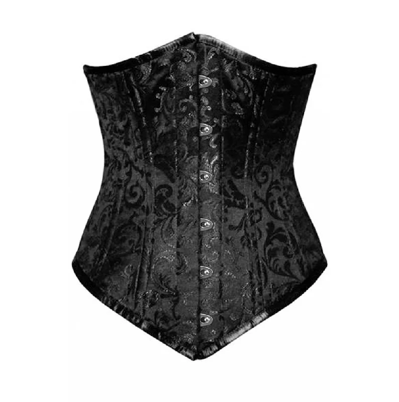 corset with leather weaves-Roffee Longline Waist Training Corset