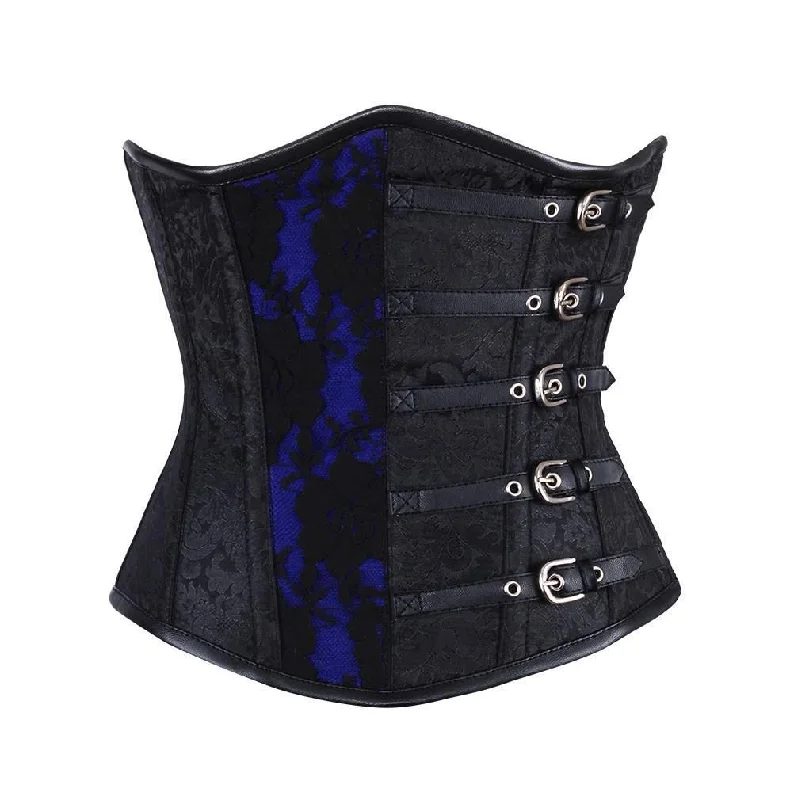 corset with metallic bows-Jewell Black Gothic Underbust Corset