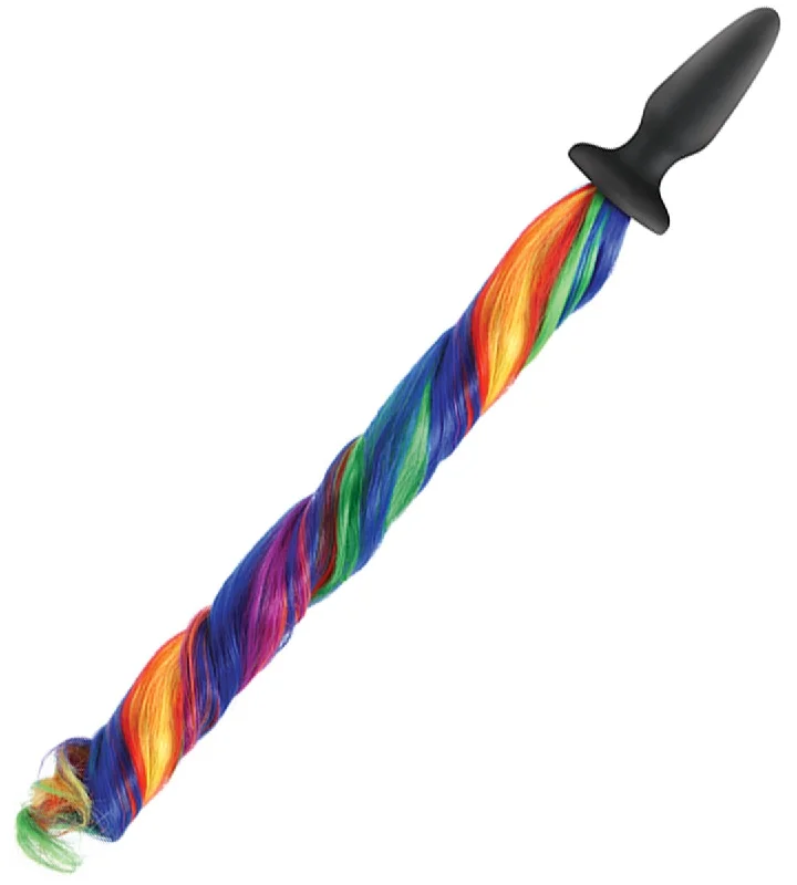 Quick-Pulse Solo Masturbator Kit-NS Novelties Unicorn Tails Rainbow Butt Plug