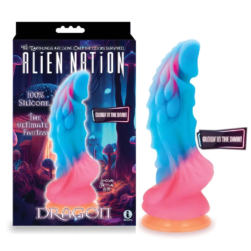 Versatile Pulse Solo Masturbator-Alien Nation - Glow Dragon Dildo