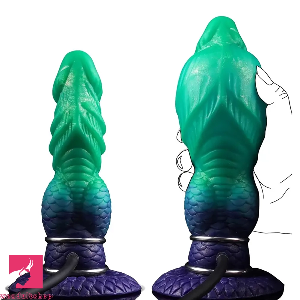 Cork-based dildo-7.56in Silicone Inflatable Fantasy Monster Knots Cock Real Dildo