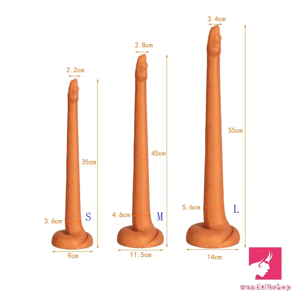 Breeze-gentle dildo-13.78in 17.72in 21.65in Super Long Large Silicone Soft Snake Dildo