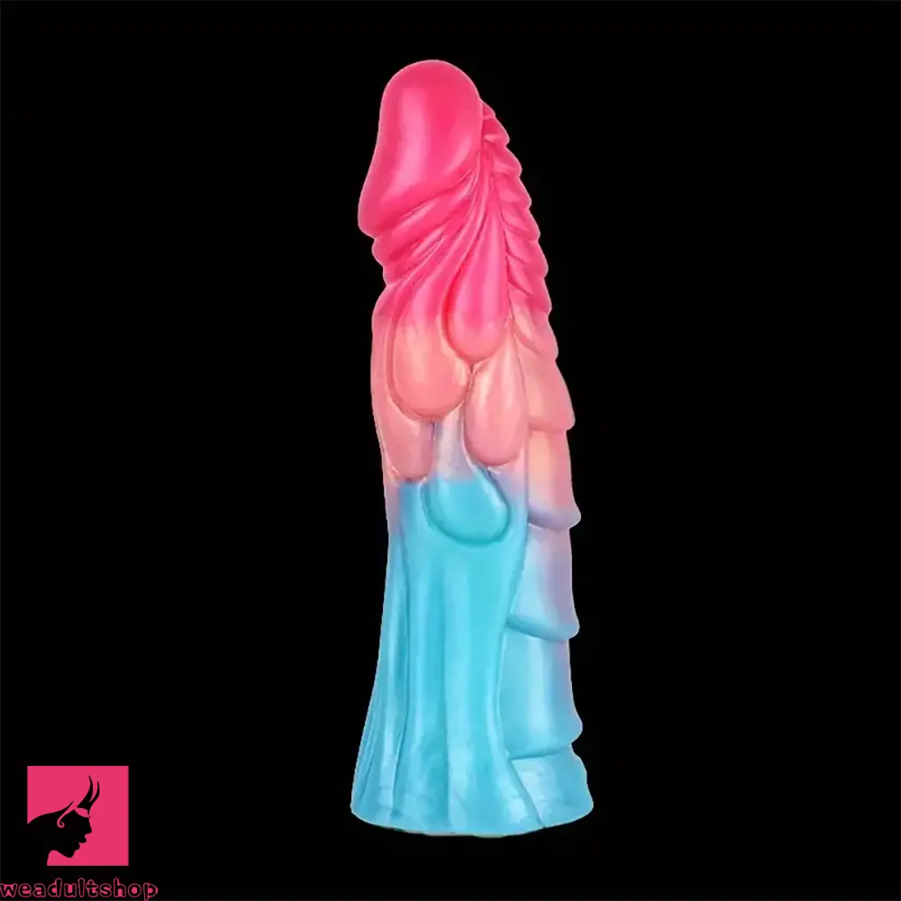 Moonstone-glow dildo-7.99in Anatomy Soft Silicone Reusable Spiked Cock Sleeve Dildo