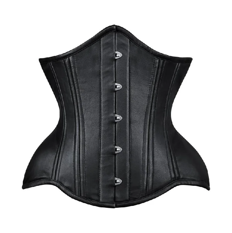 corset with scalloped weaves-Manna New Curvy Waist Trainer in Faux Leather