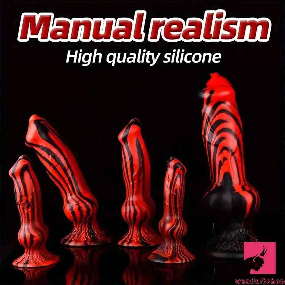 Obsidian-black dildo-7.24in 7.51in 9.84in 10.62in 12.99in Animal Dog Cock Silicone Flexible Dildo