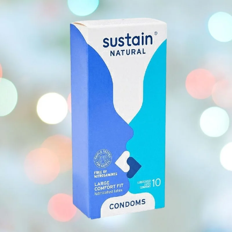 vibrating cock sleeve for extra sensations-Sustain Comfort Fit Large Size Vegan Condoms