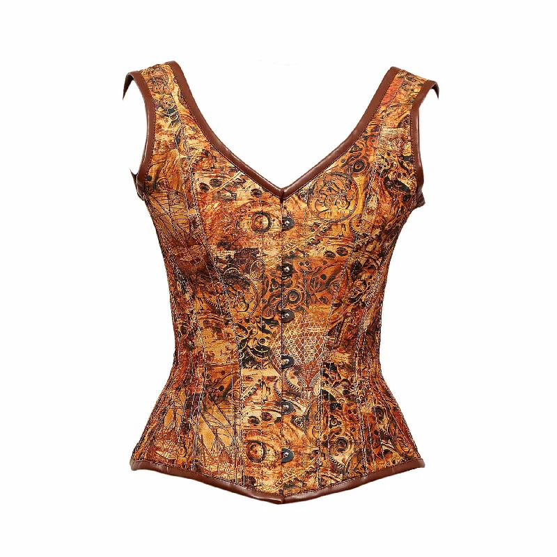 corset for steampunk ribbons-Tranveros Steampunk Steel Boned Overbust Corset