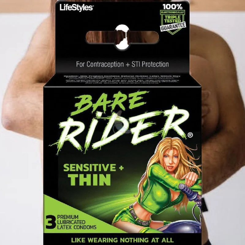 remote-controlled vibrating prostate toy-LifeStyles 'Bare Rider' Extra Thin Condoms