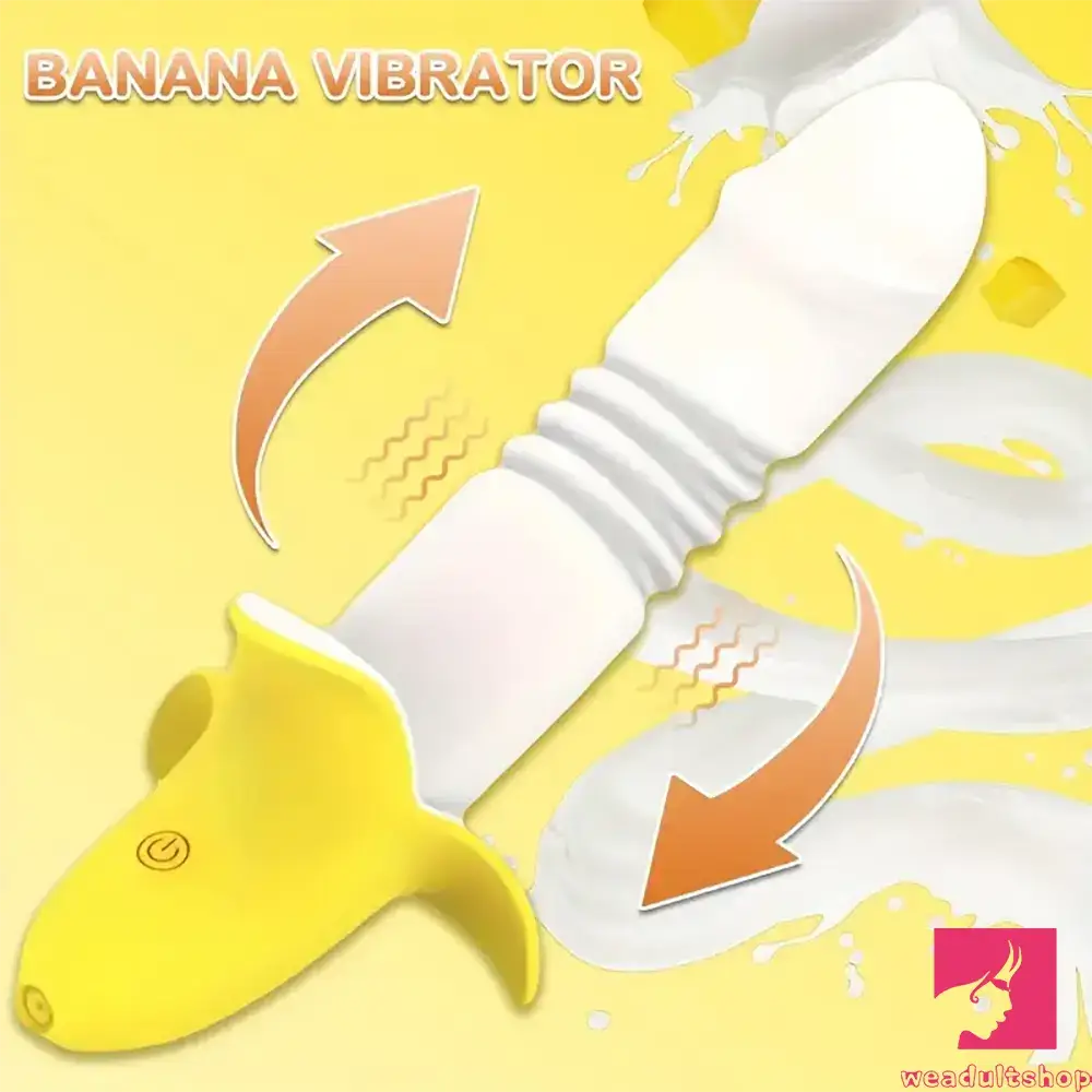 Passionfruit-exotic dildo-7.59in Banana Thrusting Vibrating Silicone Soft Dildo For Prostate Clit