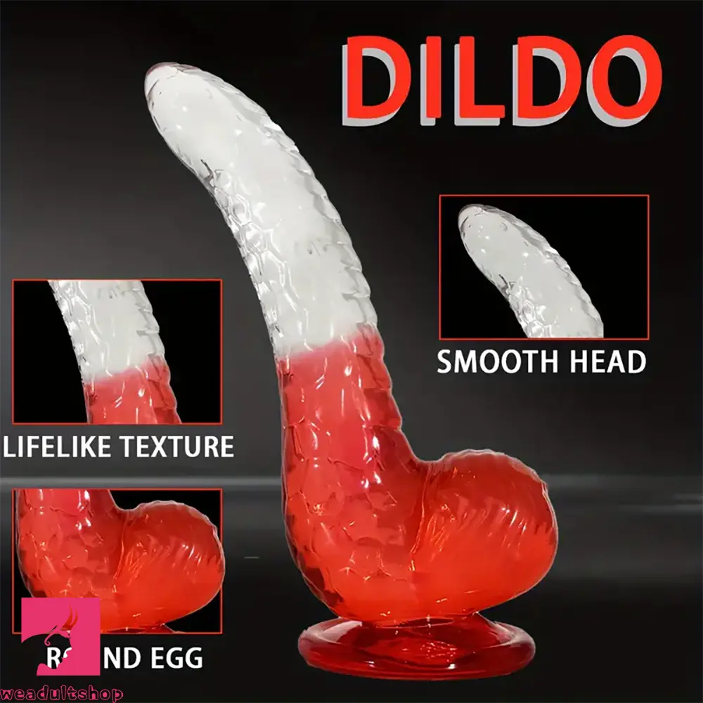 River-flow dildo-8.27in Soft Silicone Fantasy Gradient Jelly Dildo Masturbator Adult Toy