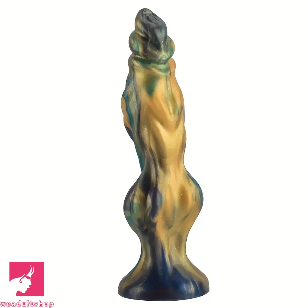 Citrine-accented dildo-7.5in Mixed Color Soft Silicone Manual Knot Monster Dildo For Orgasm