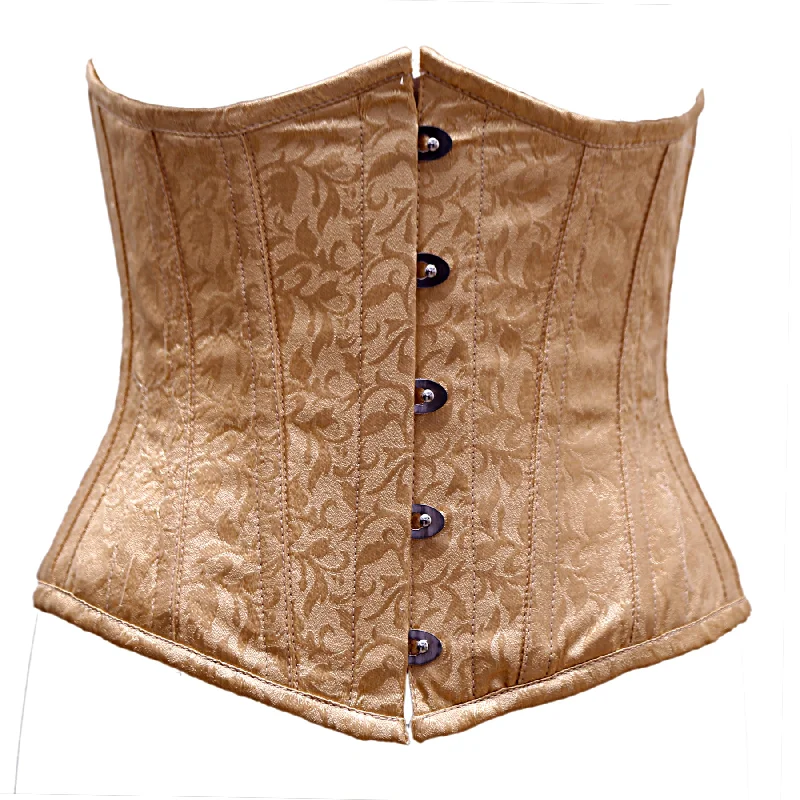 corset for night layering-Rick Dark Beige Longline Underbust Corset