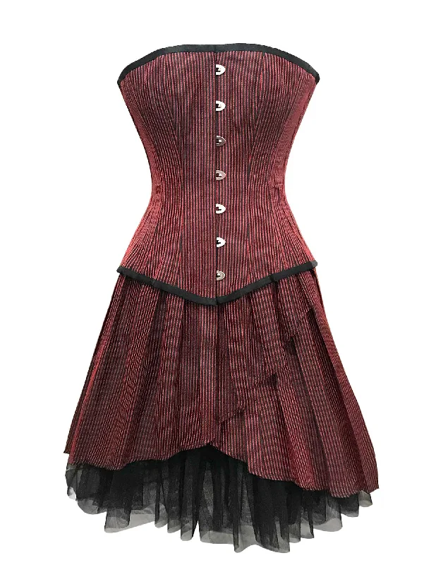 corset for steampunk ties-Solsager Taffeta Overbust Corset