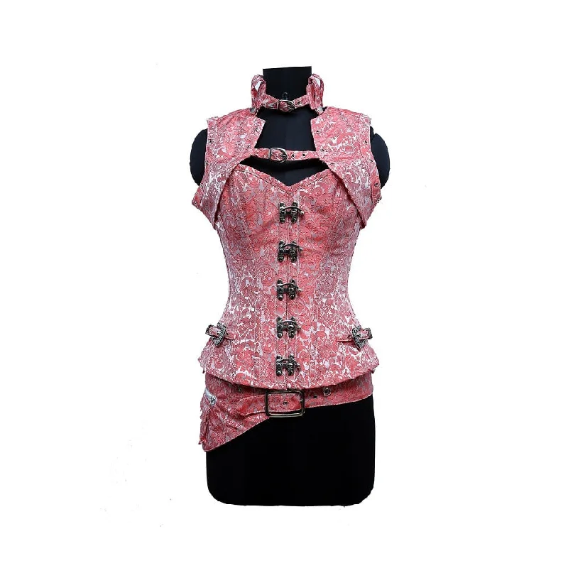 corset with draped curls-Miya Steampunk Overbust Corset